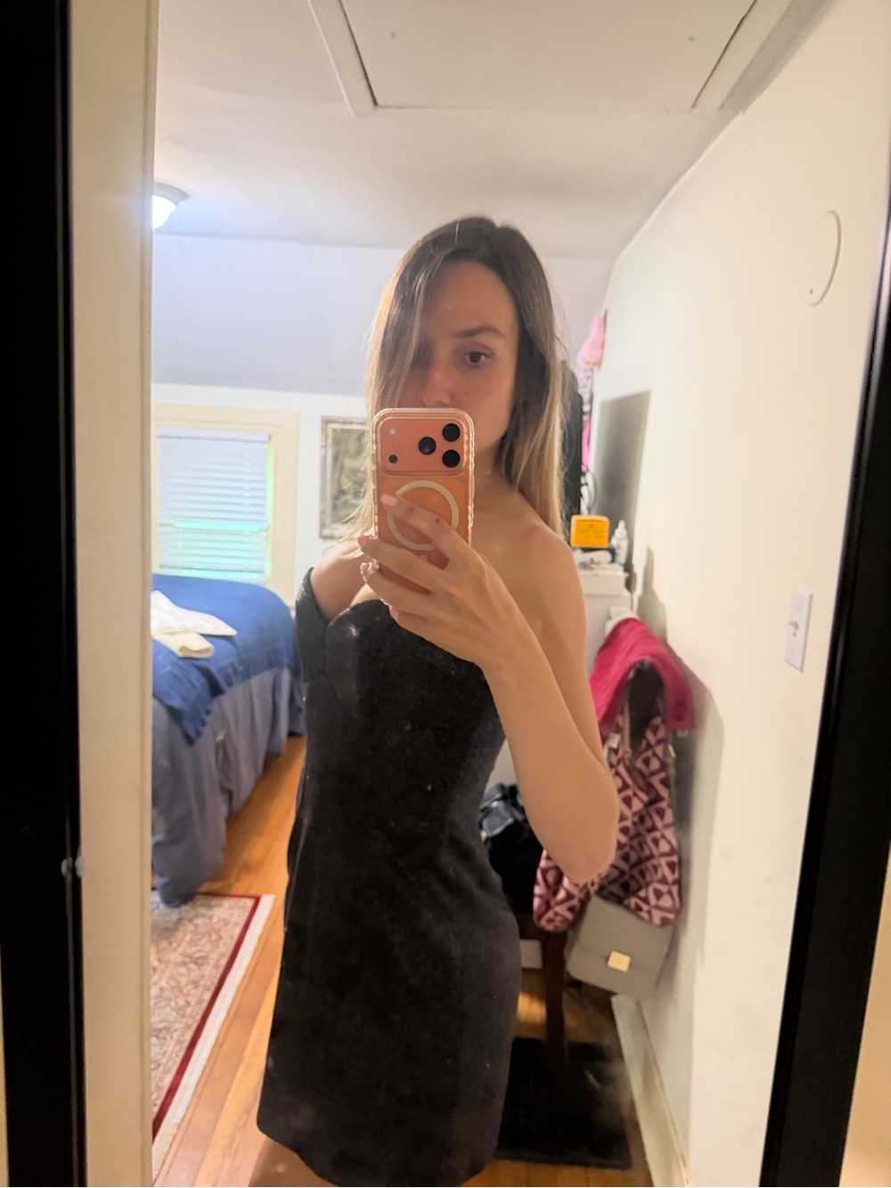Simple Black Strapless Bodycon Dress